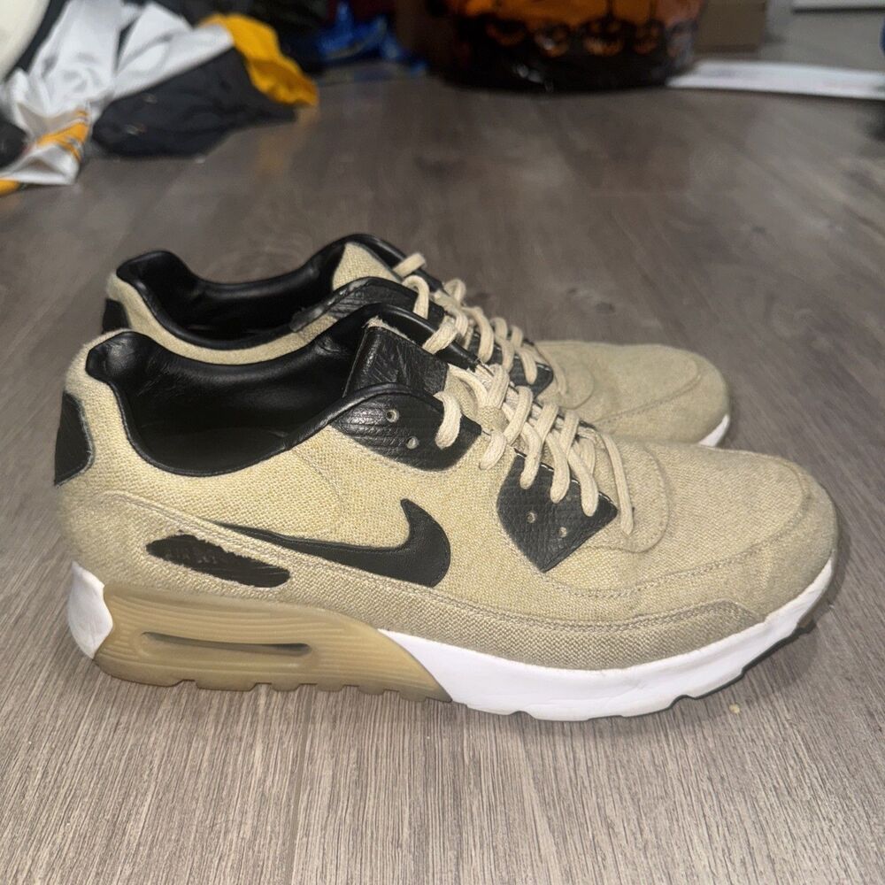 Womens NIKE AIR MAX 90 ULTRA PREMIUM Oatmeal Trainers 859522 100 SZ 9.5